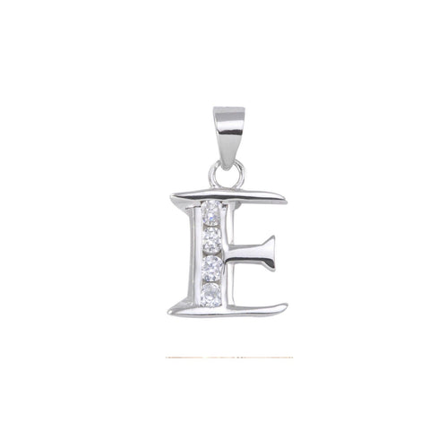 Initial Pendant Alphabet Jewelry CZ Sterling Silver Letters A to Z - Jewelryland.com