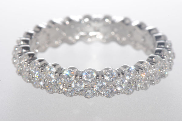 925 Sterling Silver Cubic Zirconia Micropave Set Eternity CZ Ring 4mm Wide Band - Jewelryland.com