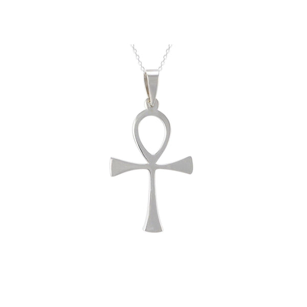 Sterling Silver Ankh Pendant Necklace - Jewelryland.com