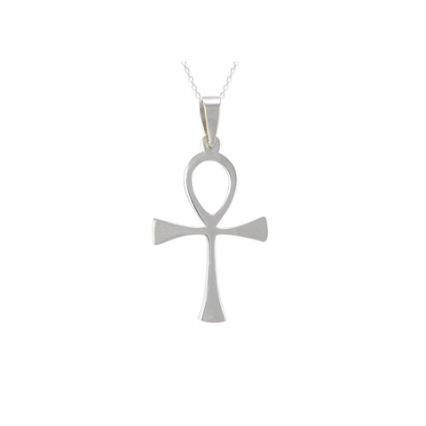 Sterling Silver Ankh Pendant Necklace - Jewelryland.com