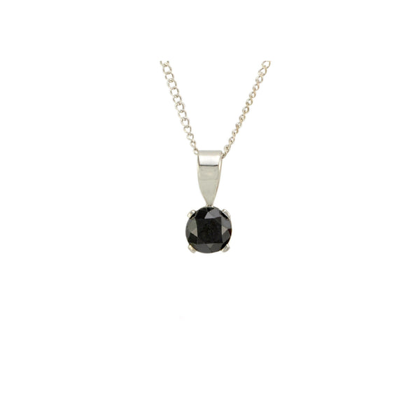 Black Diamond Pendant Necklace Sterling Silver, 18" (1.09 cttw, I-J, I2-I3) - Jewelryland.com