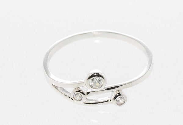 Sterling Silver 3 Circles CZ Cubic Zirconia Ring Sizes 4 5 6 7 8 9 - Jewelryland.com