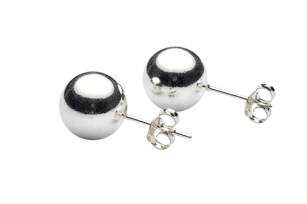 Sterling Silver Ball Stud Earrings .925 - High Polish 2mm-12mm - Jewelryland.com