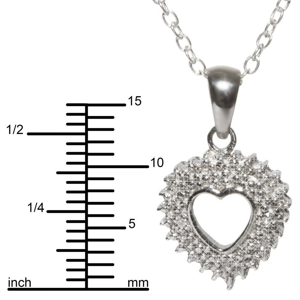 Heart necklace diamond 2025 accents sterling silver