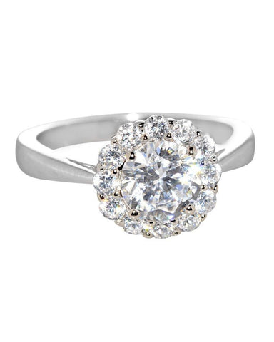 Sterling Silver 1.25ct Cubic Zirconia Engagement Ring Clear CZ - 7mm - Jewelryland.com