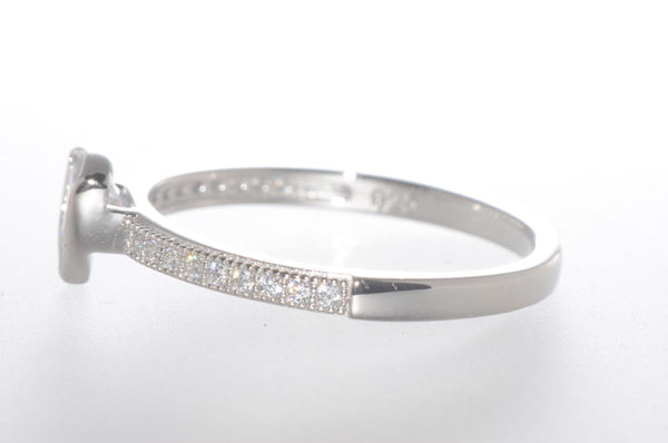 Sterling Silver Triangle CZ Ring Cubic Zirconia Stone with Accent Stones - Jewelryland.com