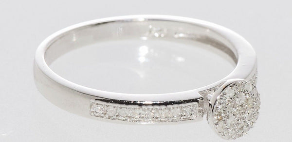 Sterling Silver .15ct Genuine Diamond Micro Pave Ring Size 7 - Jewelryland.com