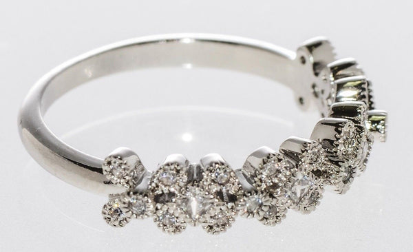 925 Sterling Silver Cubic Zirconia Ring - CZ Flower Design - Jewelryland.com