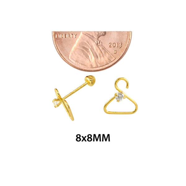 Coat Hanger Earrings 10k Yellow Gold with Screwbacks 8x8 - Jewelryland.com