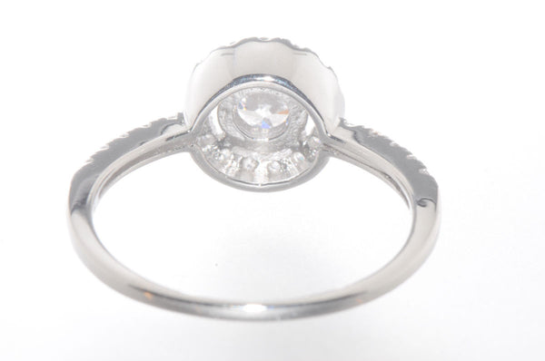 Sterling Silver Cubic Zirconia Ring 5mm Round Center Stone with Accent Stones - Jewelryland.com