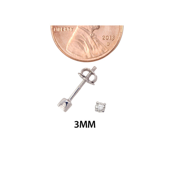 Diamond Stud Earrings (.10 cttw, I-J, I2-I3) 925 Sterling Silver Screw Backs - Jewelryland.com