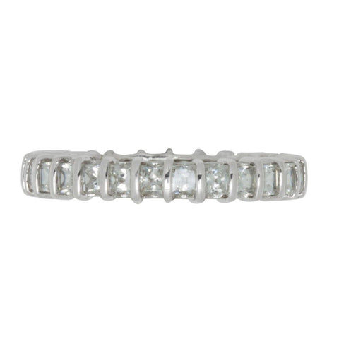 Sterling Silver 4mm Cubic Zirconia AAA Grade CZ Band Ring Rhodium - Jewelryland.com