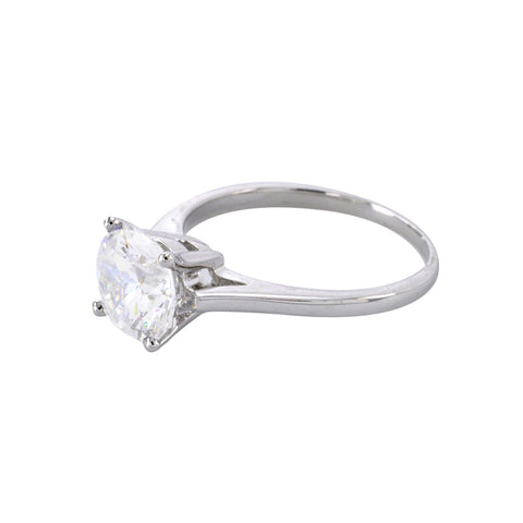 2ct Solitaire Ring Round Clear Cubic Zirconia Stone Sterling Silver Jewelry - Jewelryland.com