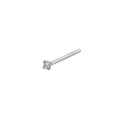 Sterling Silver Nose Stud Nose Pin 1.5mm White CZ Cubic Zirconia - Jewelryland.com