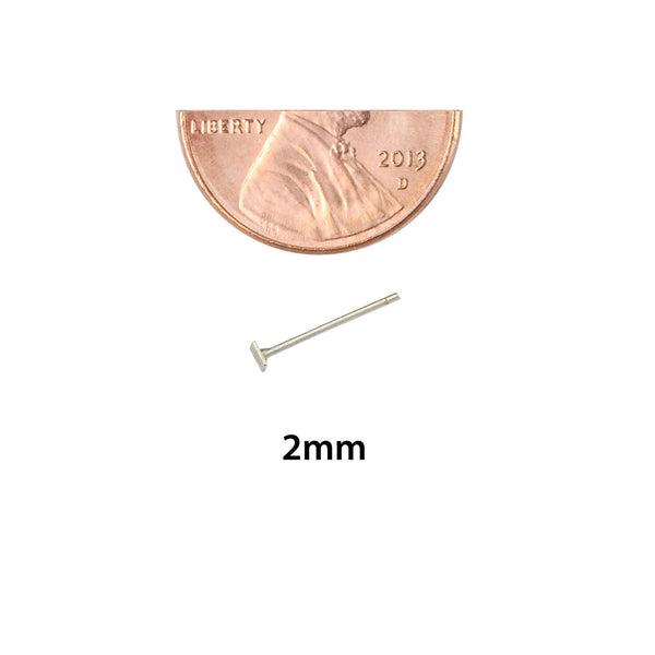 Sterling Silver Square Nose Stud Nose Pin 2mm - Jewelryland.com