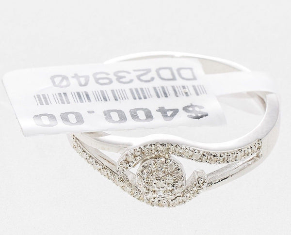 .925 Sterling Silver Open Circle Diamond Ring - .20TCW, Size 7 - Jewelryland.com
