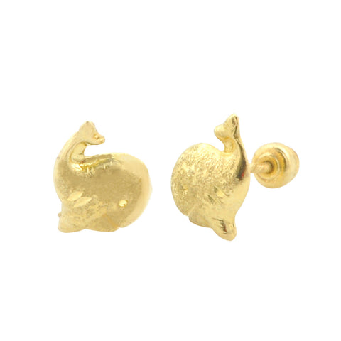 10k Yellow Gold Tiny Whale Stud Earrings with Screwbacks - Jewelryland.com