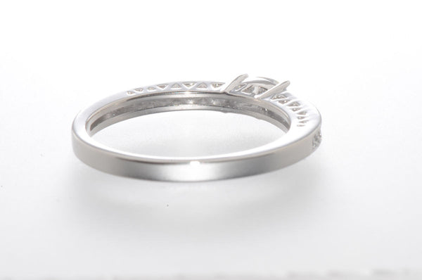 Sterling Silver Cubic Zirconia Ring with Rectangular Center Stone 2mm Wide Band - Jewelryland.com