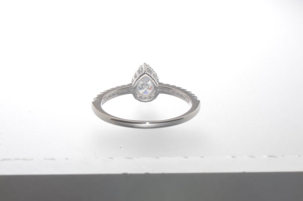 Sterling Silver Pear-Shaped CZ Ring 1ct - Jewelryland.com