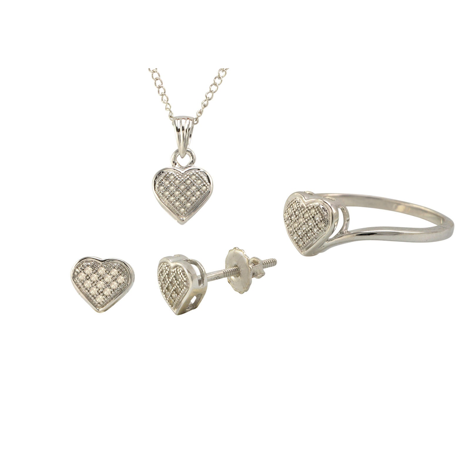 Heart ring and online earring set