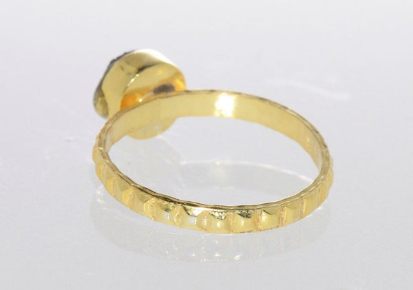 Sterling Silver Druzy Ring Amethyst .925 Sterling Silver 18k Gold Plated Grey - Jewelryland.com