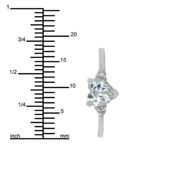 Sterling Silver Heart Ring Cubic Zirconia Clear