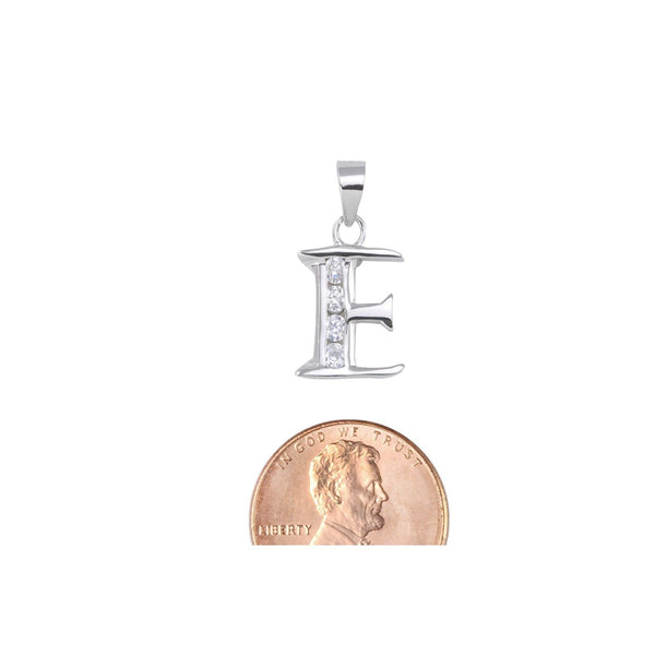 Initial Pendant Alphabet Jewelry CZ Sterling Silver Letters A to Z - Jewelryland.com