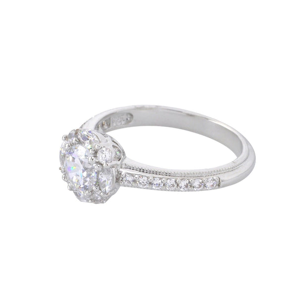 Womens Ring .925 Sterling Silver 6mm CZ 3/4ct AAA Grade Cubic Zirconia - Jewelryland.com