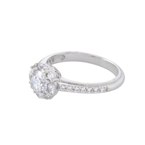 Womens Ring .925 Sterling Silver 6mm CZ 3/4ct AAA Grade Cubic Zirconia - Jewelryland.com