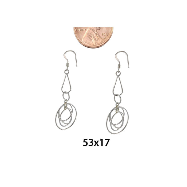 925 Sterling Silver Dangle Earrings Designer Geometric Cosmos Design - Jewelryland.com