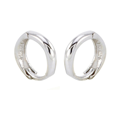 10k White Gold Hoop Earrings 11mm Hinged Hoops - Jewelryland.com