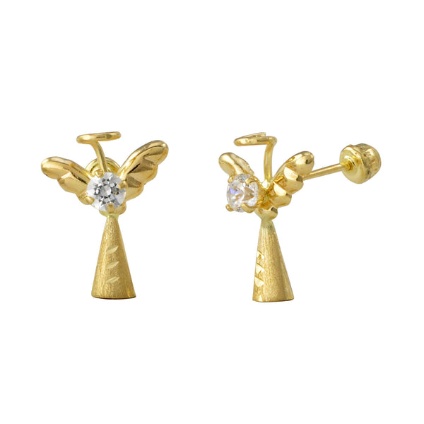 Angel Earrings 10k Yellow Gold with Screwbacks 10x9 - Jewelryland.com