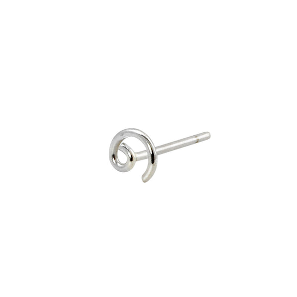 Sterling Silver Swirl Nose Stud Nose Pin - Jewelryland.com