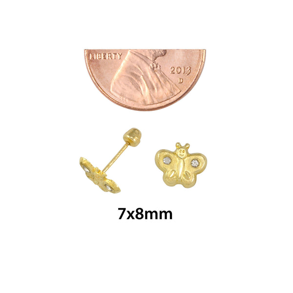 10k Yellow Gold Earrings Butterfly Studs with Screwbacks - Jewelryland.com