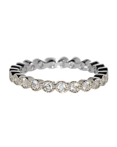 Sterling Silver Eternity Ring 3mm Band Round Circles AAA Cubic Zirconia CZ - Jewelryland.com