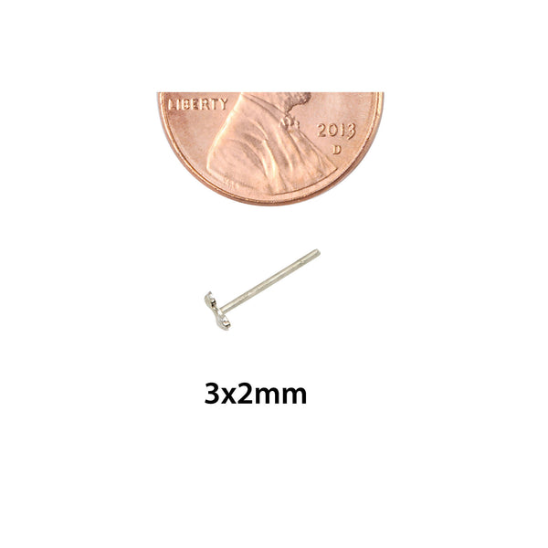 Sterling Silver Tiny Bow Tie Nose Stud Nose Pin - Jewelryland.com