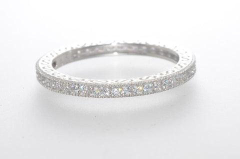 Sterling Silver Cubic Zirconia Eternity Ring 2mm Wide Band - Jewelryland.com