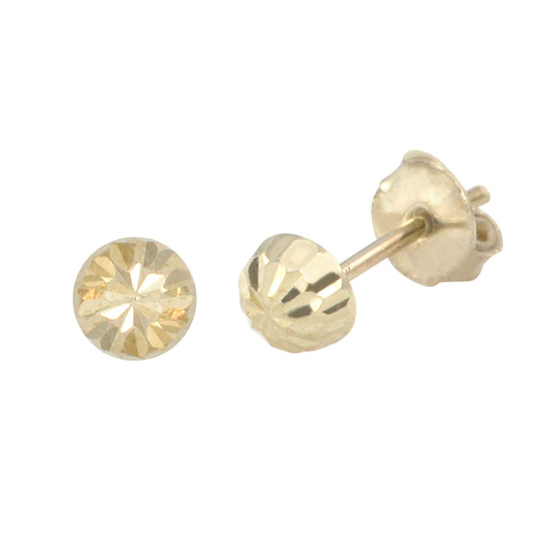10k White Gold Half Ball Stud Earrings High Polish Laser Cut 4mm-7mm - Jewelryland.com