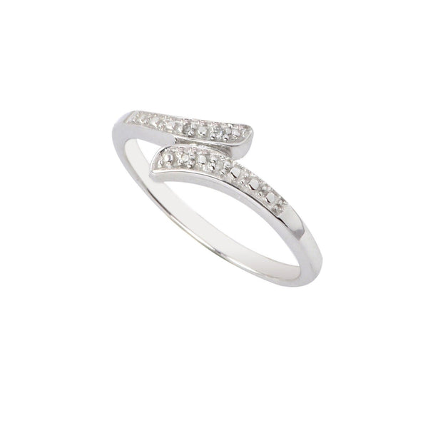 Sterling Silver Diamond Ring - Crossover Design .01 ct, I-J, I2 - Jewelryland.com