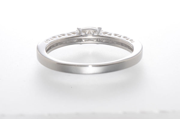 Sterling Silver Cubic Zirconia Ring with Rectangular Center Stone 2mm Wide Band - Jewelryland.com