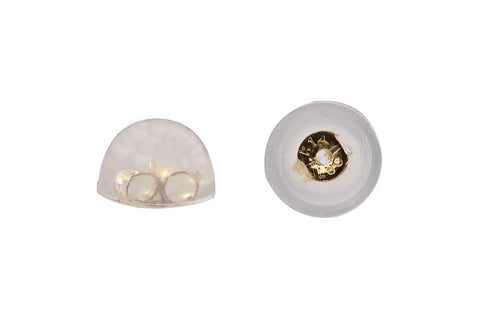 Silicone Earring Backs Clutches 14k Yellow Gold Inserts Screw back or Friction - Jewelryland.com