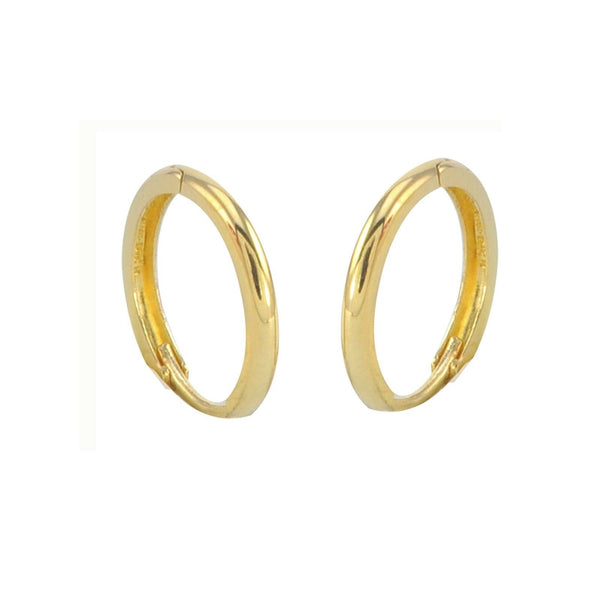 10k Yellow Gold Hoop Earrings 15mm Medium-Large Hinged Hoops - Jewelryland.com