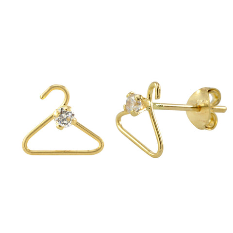 10k Yellow Gold Coat Hanger Earrings with Pushbacks 8mm x 8mm - Jewelryland.com