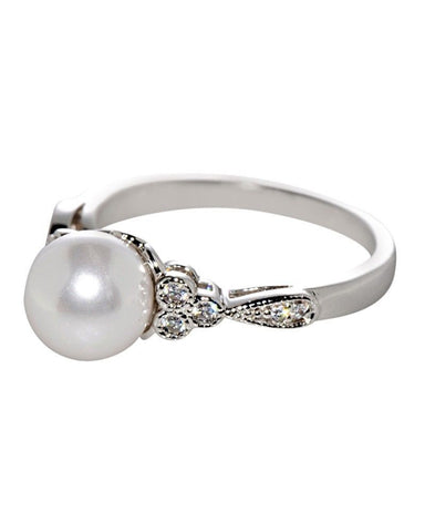 Pearl Ring Sterling Silver Ladies Jewelry - Jewelryland.com