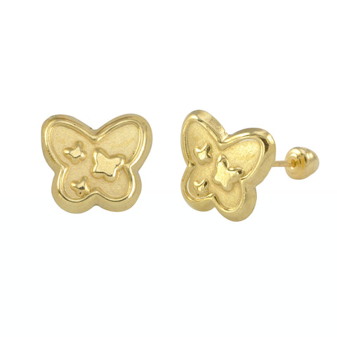 10k Yellow Gold Butterfly Screwback Earrings 8x9 - Jewelryland.com
