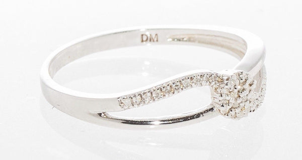 Split Shank Diamond Ring .15TCW - .925 Sterling Silver Micropave Size 7.5 - Jewelryland.com