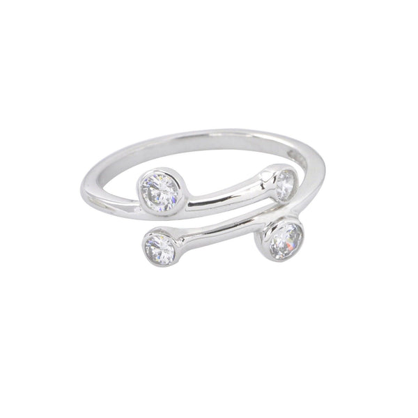 Toe Ring 4 Stone Overlap Design .925 Sterling Silver - Adjustable - Jewelryland.com