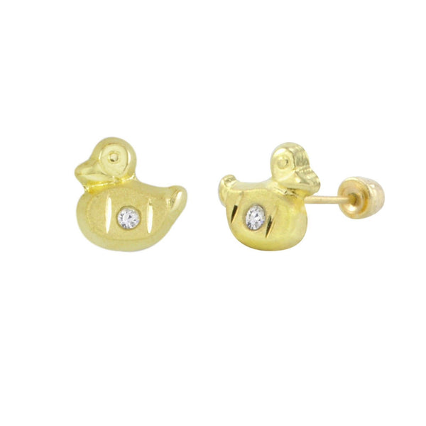 10k Yellow Gold Mini Duck Stud Earrings Screwbacks 5mm - Jewelryland.com