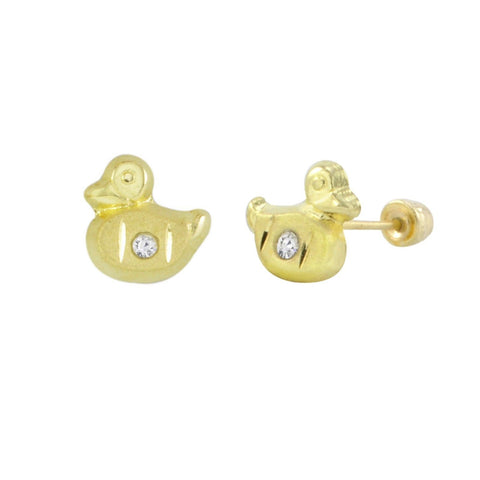 10k Yellow Gold Mini Duck Stud Earrings Screwbacks 5mm - Jewelryland.com