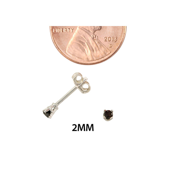 Sterling Silver Black Diamond Stud Earrings (.012 cttw, I-J, I2-I3) - Jewelryland.com